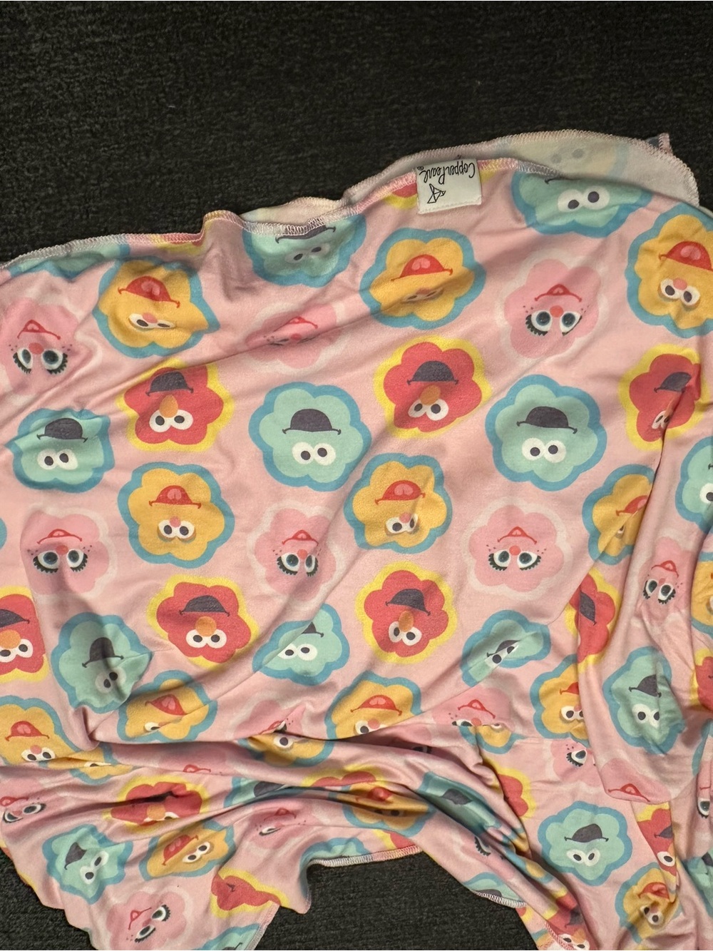 Copper Pearl Pink Floral Sesame Street Baby Blanket